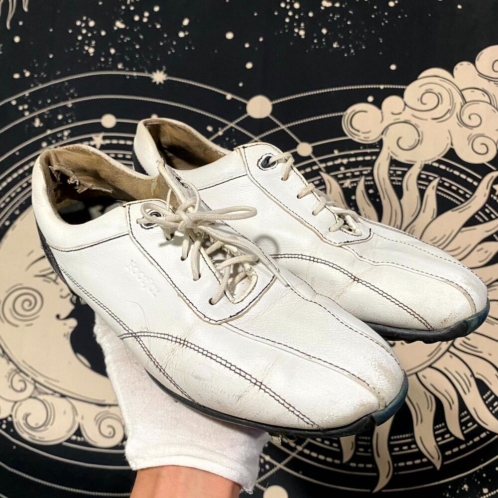 FootJoy LoPro 97045 Golf Shoes Women 7M White Leather Spike Athletic Performance